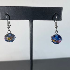 Unique OOAK Eccentric Glass Bead Dangle Earring